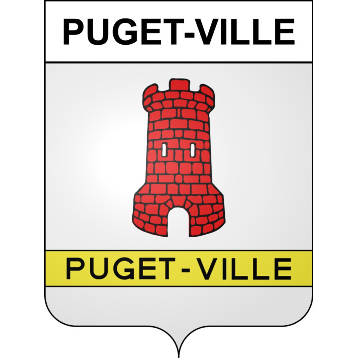 Pegatinas escudo de armas de Puget-Ville adhesivo de la etiqueta engomada