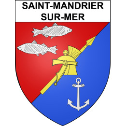 Pegatinas escudo de armas de Saint-Mandrier-sur-Mer adhesivo de la etiqueta engomada