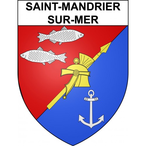 Pegatinas escudo de armas de Saint-Mandrier-sur-Mer adhesivo de la etiqueta engomada