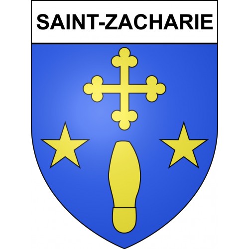 Pegatinas escudo de armas de Saint-Zacharie adhesivo de la etiqueta engomada