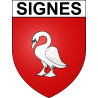 Pegatinas escudo de armas de Signes adhesivo de la etiqueta engomada
