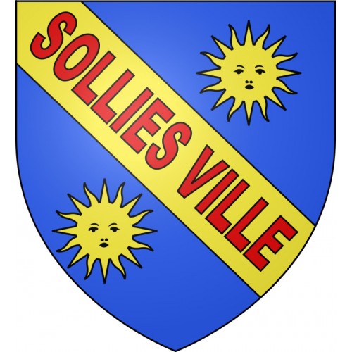 Pegatinas escudo de armas de Solliès-Ville adhesivo de la etiqueta engomada