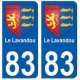 83 Le lavandou autocollant plaque immatriculation ville