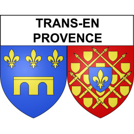 Pegatinas escudo de armas de Trans-en-Provence adhesivo de la etiqueta engomada