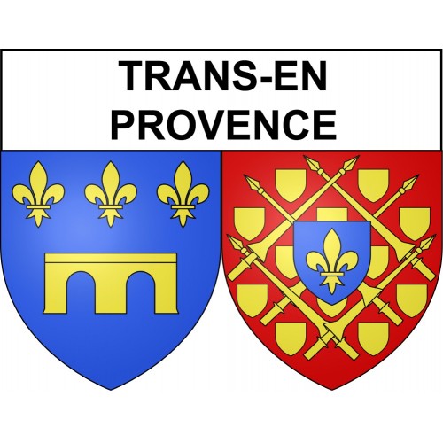 Pegatinas escudo de armas de Trans-en-Provence adhesivo de la etiqueta engomada
