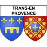 Pegatinas escudo de armas de Trans-en-Provence adhesivo de la etiqueta engomada