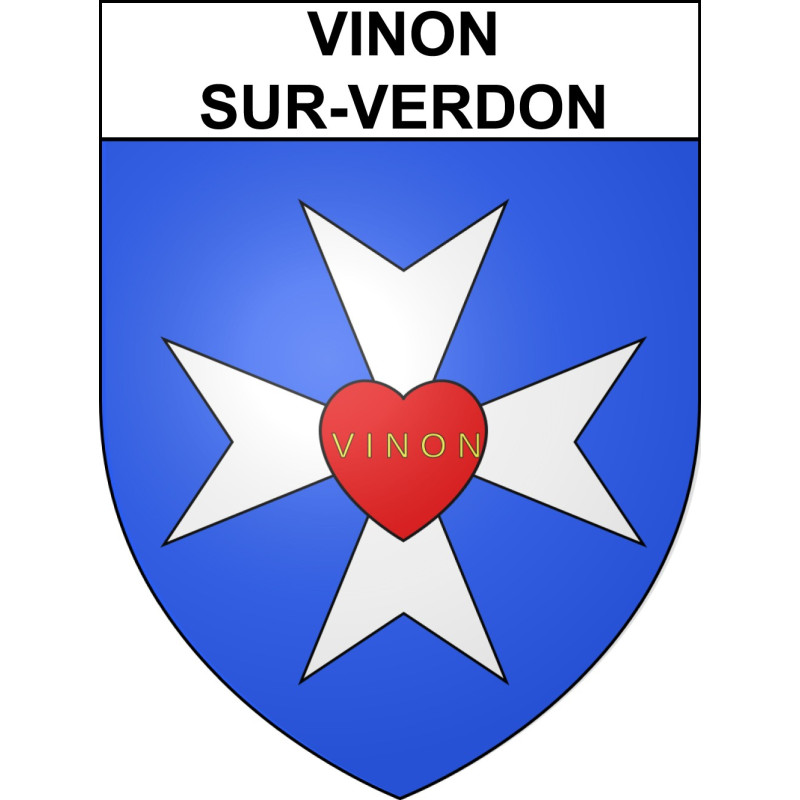 Pegatinas escudo de armas de Vinon-sur-Verdon adhesivo de la etiqueta engomada