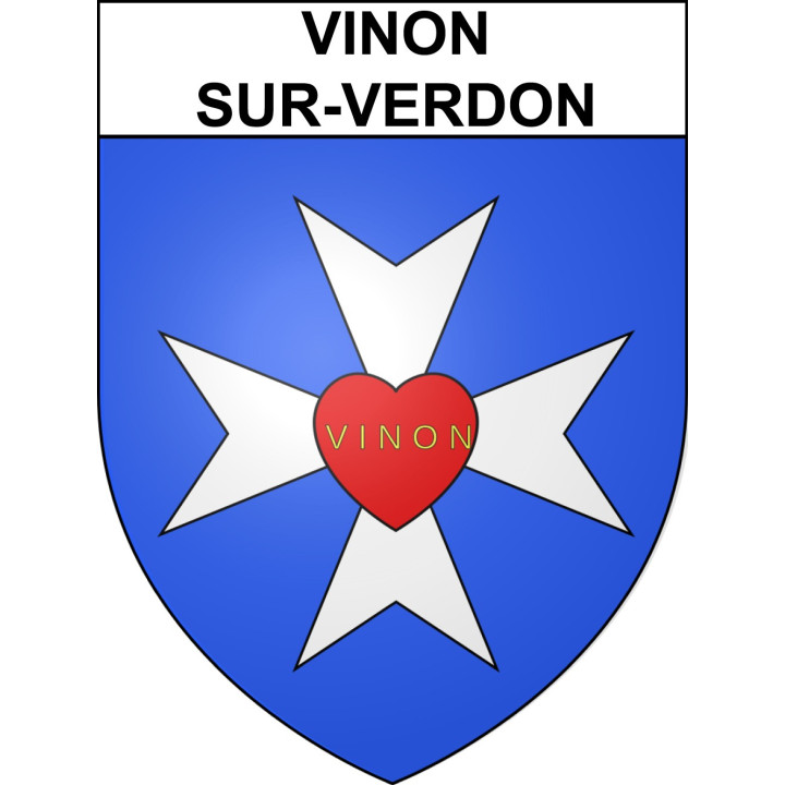 Pegatinas escudo de armas de Vinon-sur-Verdon adhesivo de la etiqueta engomada