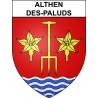 Pegatinas escudo de armas de Althen-des-Paluds adhesivo de la etiqueta engomada