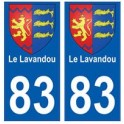 83 Le lavandou autocollant plaque immatriculation ville