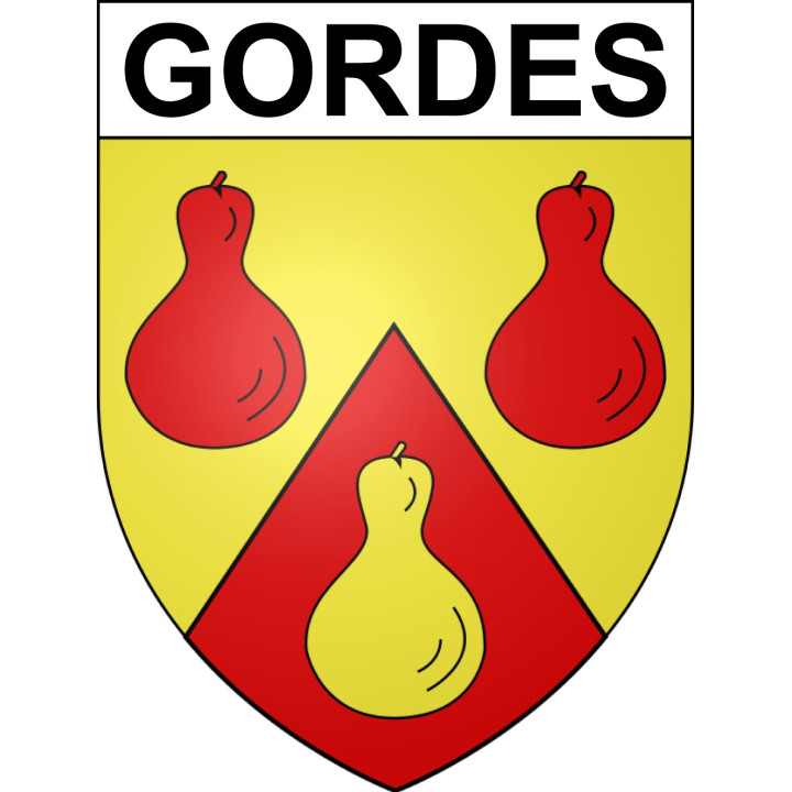 Pegatinas escudo de armas de Gordes adhesivo de la etiqueta engomada