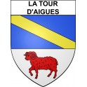 Pegatinas escudo de armas de La Tour-d'Aigues adhesivo de la etiqueta engomada