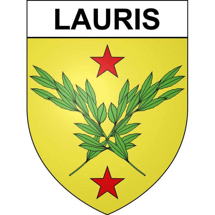 Pegatinas escudo de armas de Lauris adhesivo de la etiqueta engomada