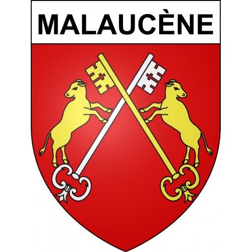 Pegatinas escudo de armas de Malaucène adhesivo de la etiqueta engomada