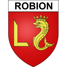 Pegatinas escudo de armas de Robion adhesivo de la etiqueta engomada