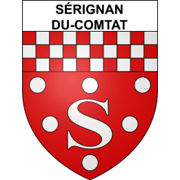 Pegatinas escudo de armas de Sérignan-du-Comtat adhesivo de la etiqueta engomada