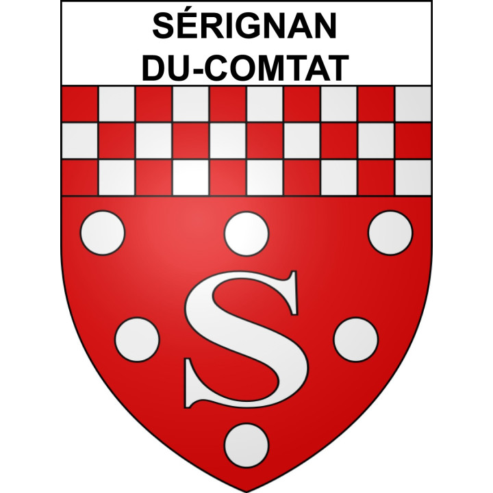Sérignan-du-Comtat 84 ville sticker blason écusson autocollant adhésif