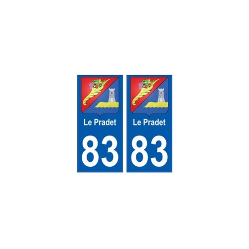 83 Le Pradet autocollant plaque immatriculation ville