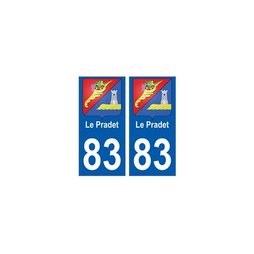 83 Le Pradet autocollant plaque immatriculation ville