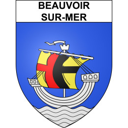 Pegatinas escudo de armas de Beauvoir-sur-Mer adhesivo de la etiqueta engomada