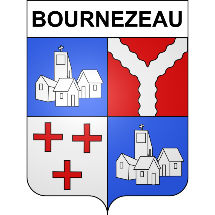 Bournezeau 85 ville sticker blason écusson autocollant adhésif