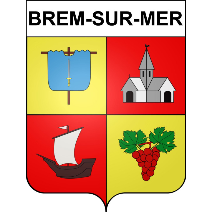 Brem-sur-Mer Sticker wappen, gelsenkirchen, augsburg, klebender aufkleber