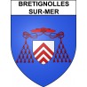 Pegatinas escudo de armas de Bretignolles-sur-Mer adhesivo de la etiqueta engomada
