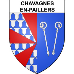 Pegatinas escudo de armas de Chavagnes-en-Paillers adhesivo de la etiqueta engomada