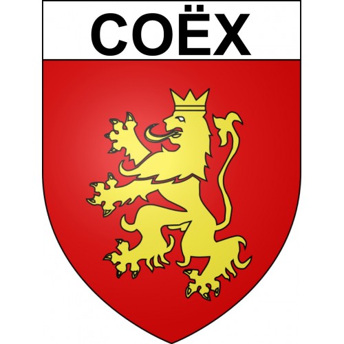 Pegatinas escudo de armas de Coëx adhesivo de la etiqueta engomada