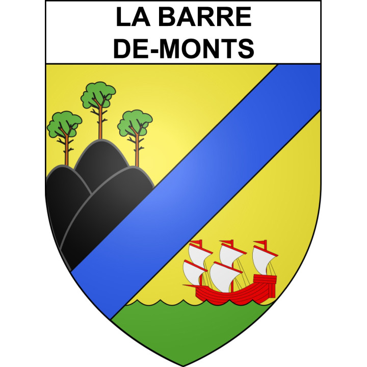 Pegatinas escudo de armas de La Barre-de-Monts adhesivo de la etiqueta engomada