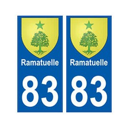 83 Ramatuelle autocollant plaque immatriculation ville