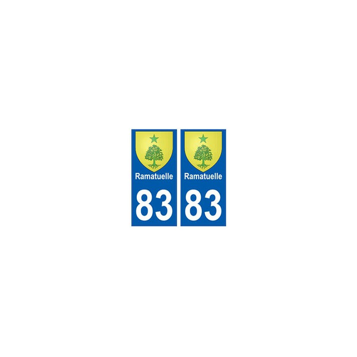 83 Ramatuelle autocollant plaque immatriculation ville