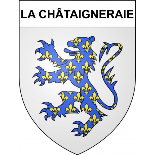 La Châtaigneraie 85 ville sticker blason écusson autocollant adhésif