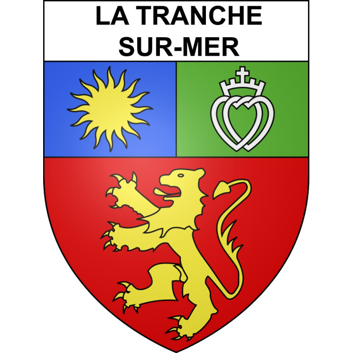 Pegatinas escudo de armas de La Tranche-sur-Mer adhesivo de la etiqueta engomada