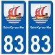 83 Saint-Cyr-sur-Mer autocollant plaque immatriculation ville