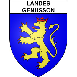 Pegatinas escudo de armas de Landes-Genusson adhesivo de la etiqueta engomada