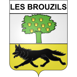 Pegatinas escudo de armas de Les Brouzils adhesivo de la etiqueta engomada