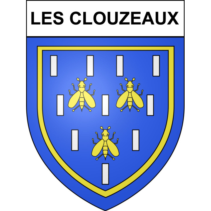 Pegatinas escudo de armas de Les Clouzeaux adhesivo de la etiqueta engomada