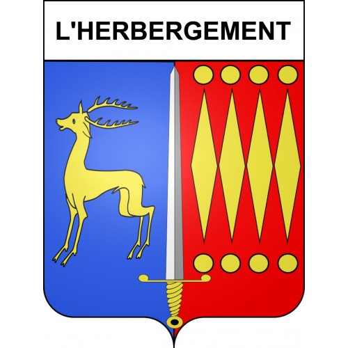 Pegatinas escudo de armas de L'Herbergement adhesivo de la etiqueta engomada