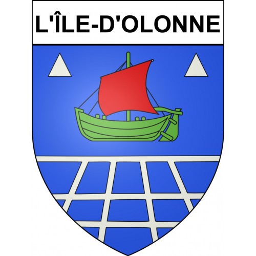Pegatinas escudo de armas de L'Île-d'Olonne adhesivo de la etiqueta engomada