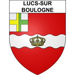 Pegatinas escudo de armas de Lucs-sur-Boulogne adhesivo de la etiqueta engomada