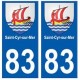 83 Saint-Cyr-sur-Mer autocollant plaque immatriculation ville