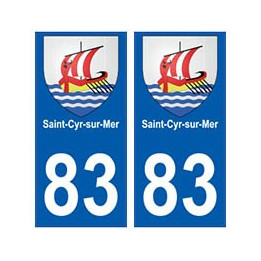 83 Saint-Cyr-sur-Mer autocollant plaque immatriculation ville