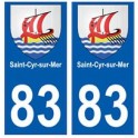 83 Saint-Cyr-sur-Mer autocollant plaque immatriculation ville