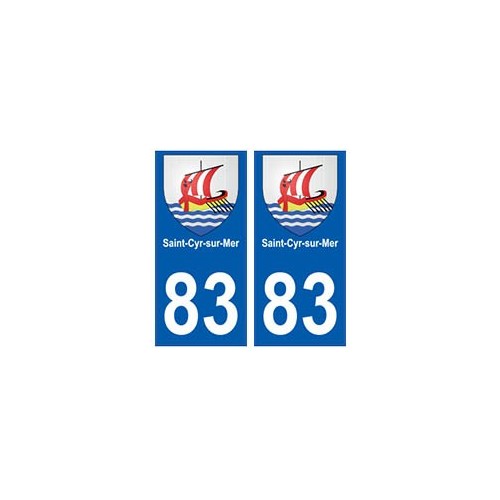 83 Saint-Cyr-sur-Mer autocollant plaque immatriculation ville