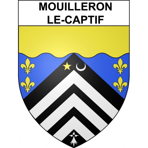 Pegatinas escudo de armas de Mouilleron-le-Captif adhesivo de la etiqueta engomada