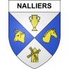 Pegatinas escudo de armas de Nalliers adhesivo de la etiqueta engomada