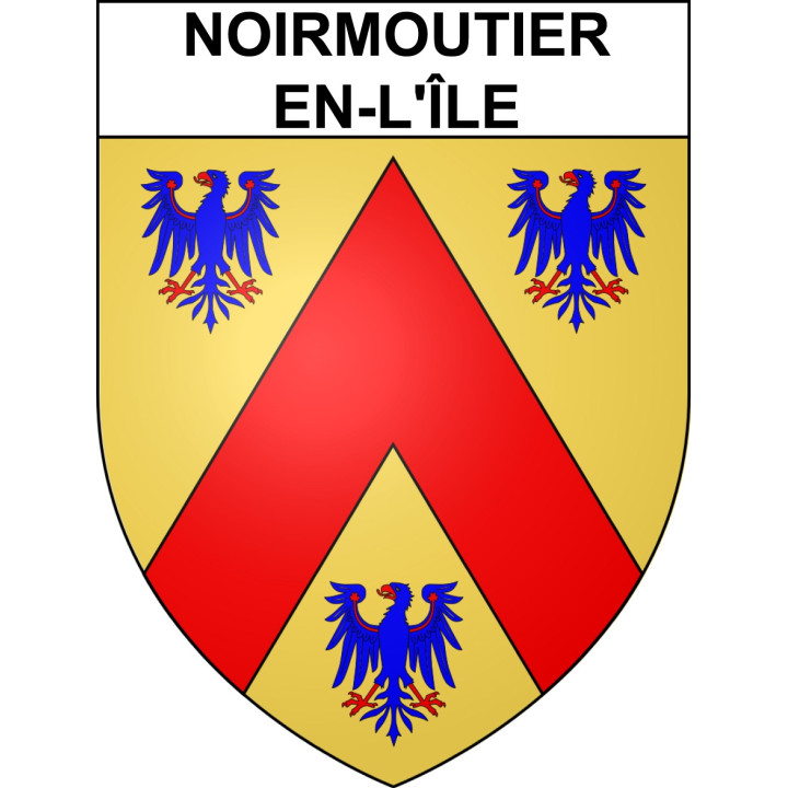 Pegatinas escudo de armas de Noirmoutier-en-l'Île adhesivo de la etiqueta engomada