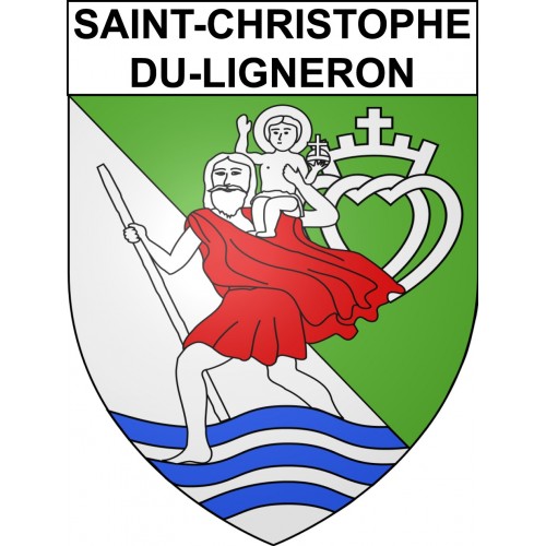 Saint-Christophe-du-Ligneron 85 ville sticker blason écusson autocollant adhésif
