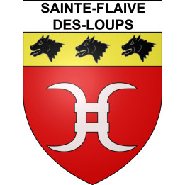Pegatinas escudo de armas de Sainte-Flaive-des-Loups adhesivo de la etiqueta engomada